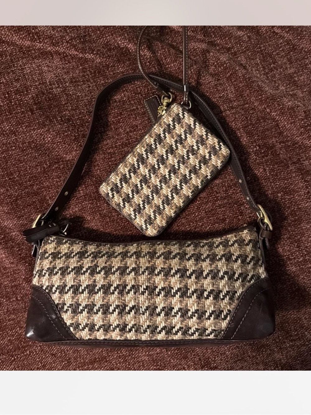 Chocolate brown coach shoulder bag